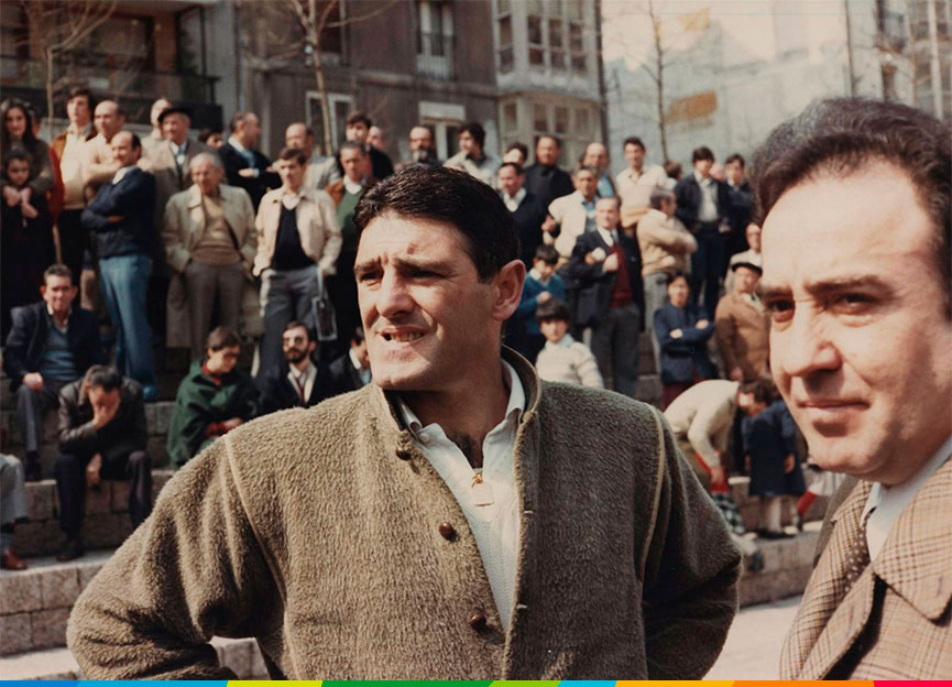 José María Palacios "Ogueta" en el Campeonato de putxe de 1981. Fotografía de los Fondos de la Fundación Sancho el Sabio